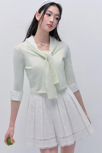 Lace-Up Knit Crop Top