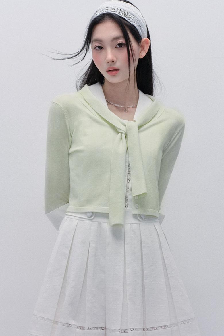 Lace-Up Knit Crop Top