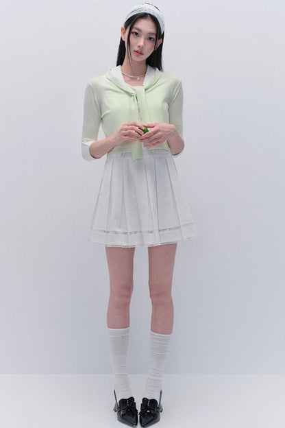 Lace-Up Knit Crop Top