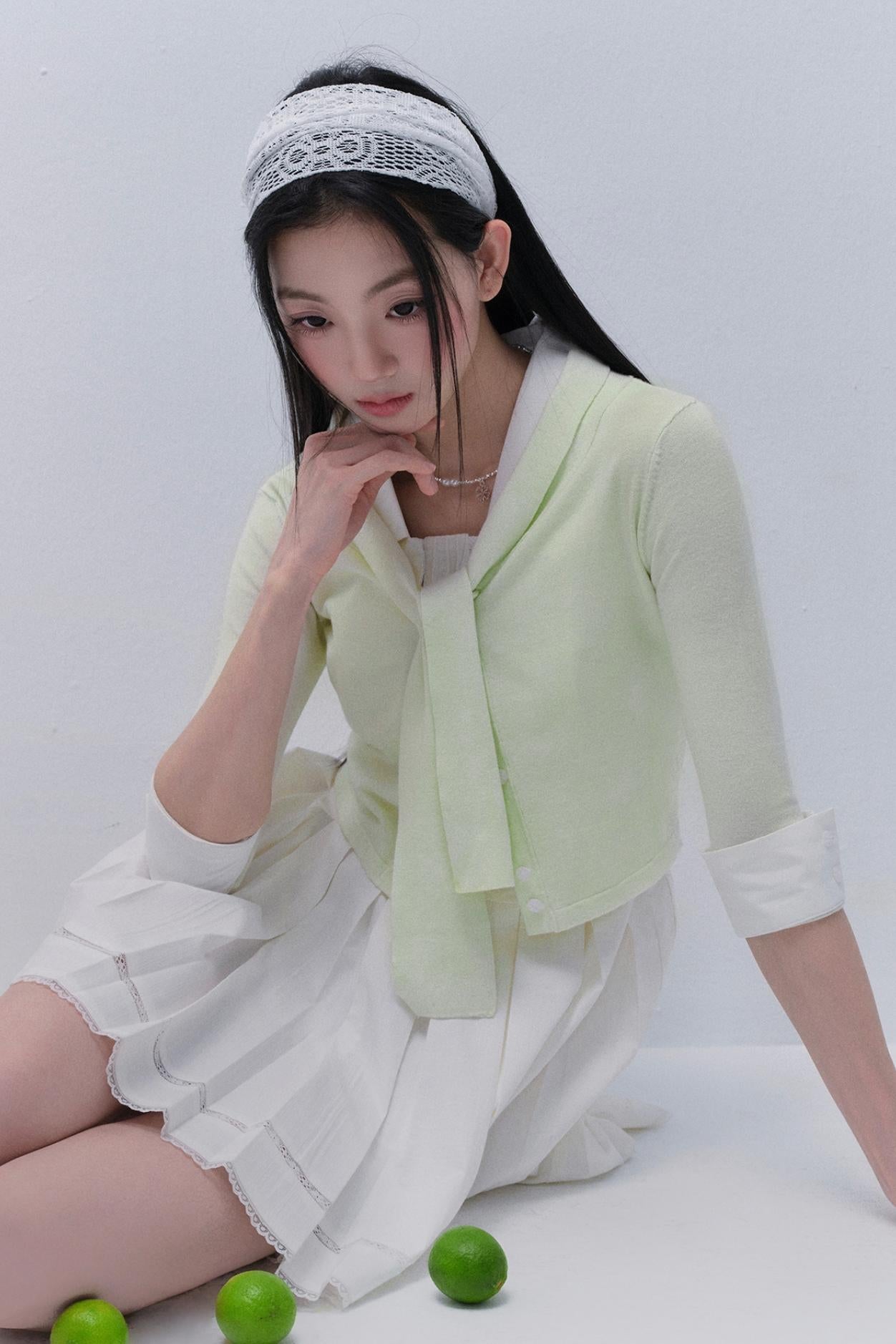 Lace-Up Knit Crop Top