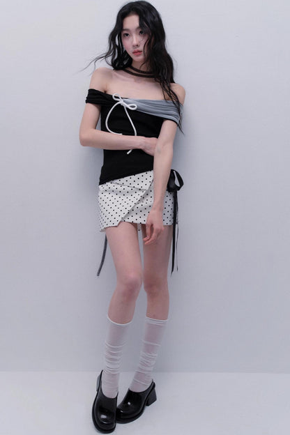 블랙 & 화이트 슬림 탑 