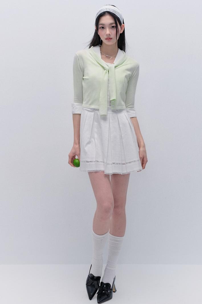 Lace-Up Knit Crop Top