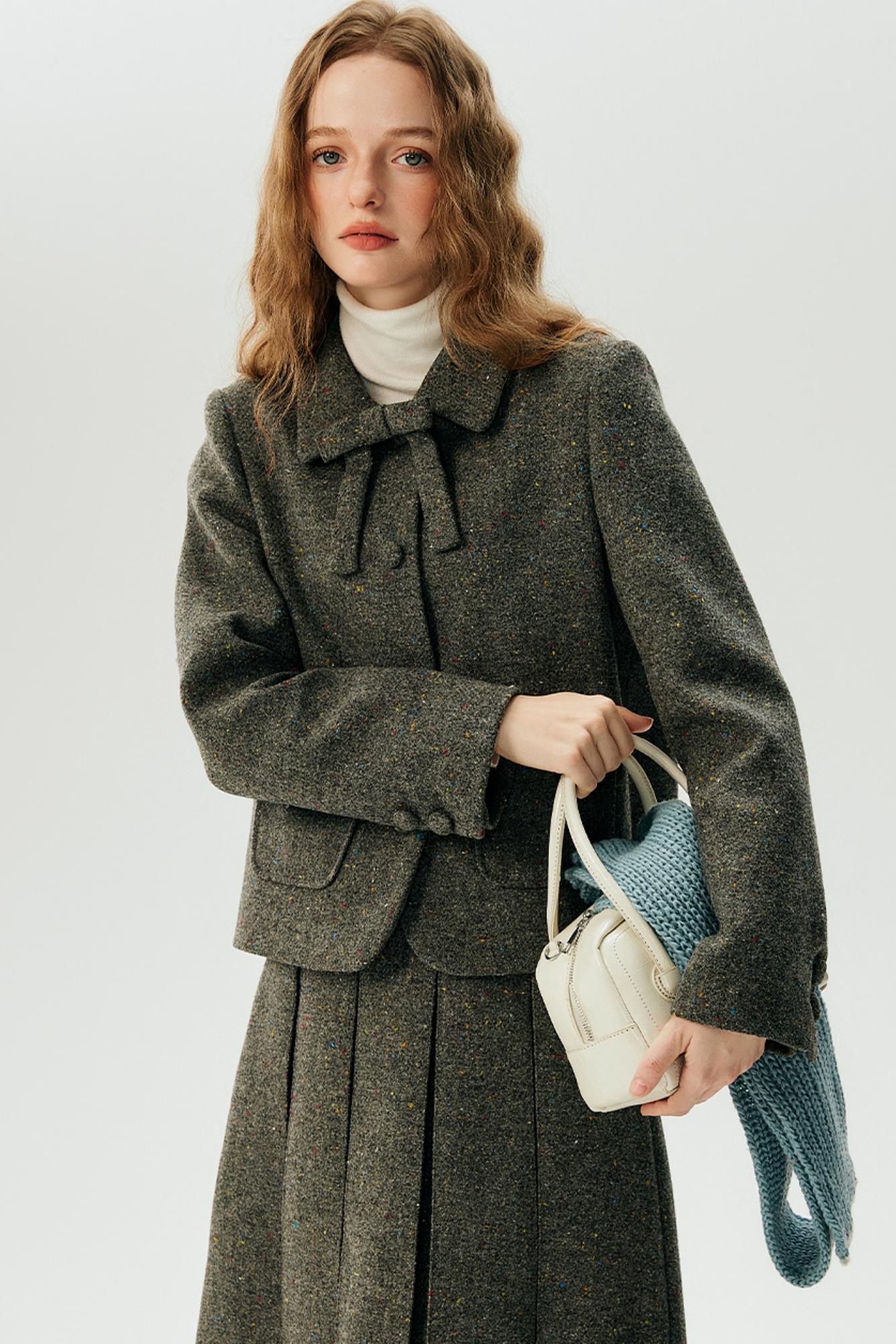 Polka Dot Tweed Jacket & Skirt Set-Up