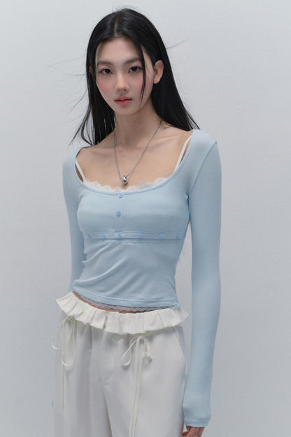 Falsches zweilagiges Basisshirt 