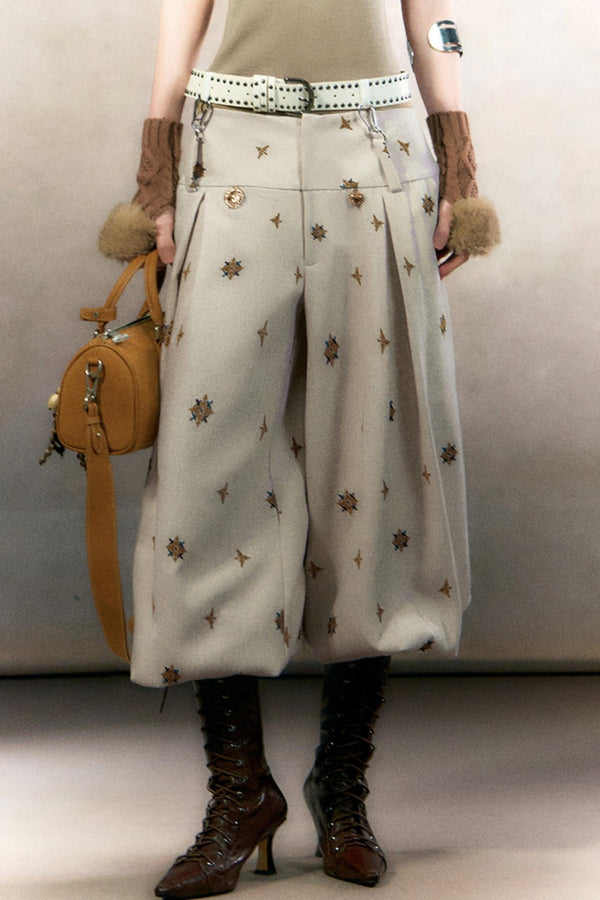 Starburst Print Lantern Pants