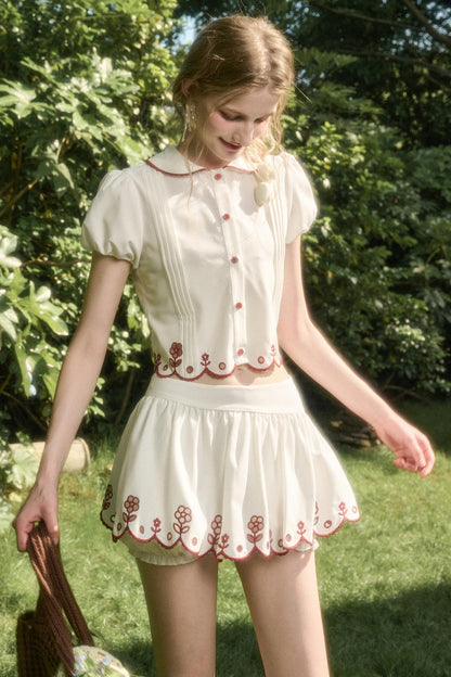 White Berry Lace Skirt Set-Up