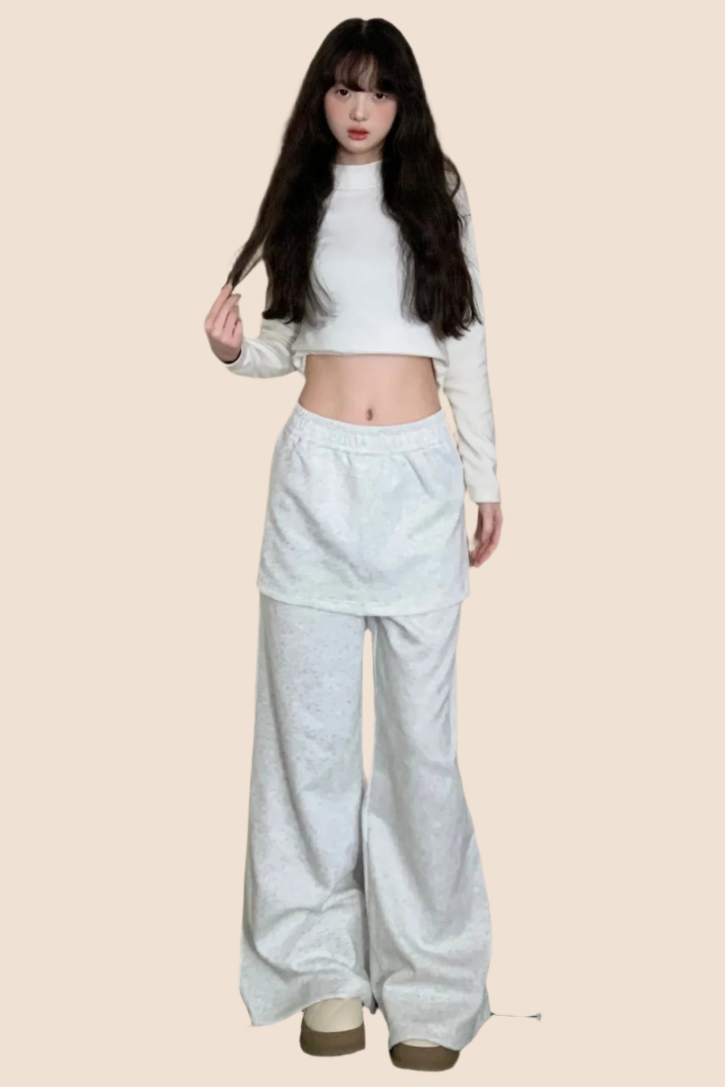 Fake Two-Piece Loose Sweatpants
