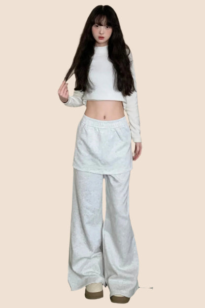 Fake Two-Piece Loose Sweatpants