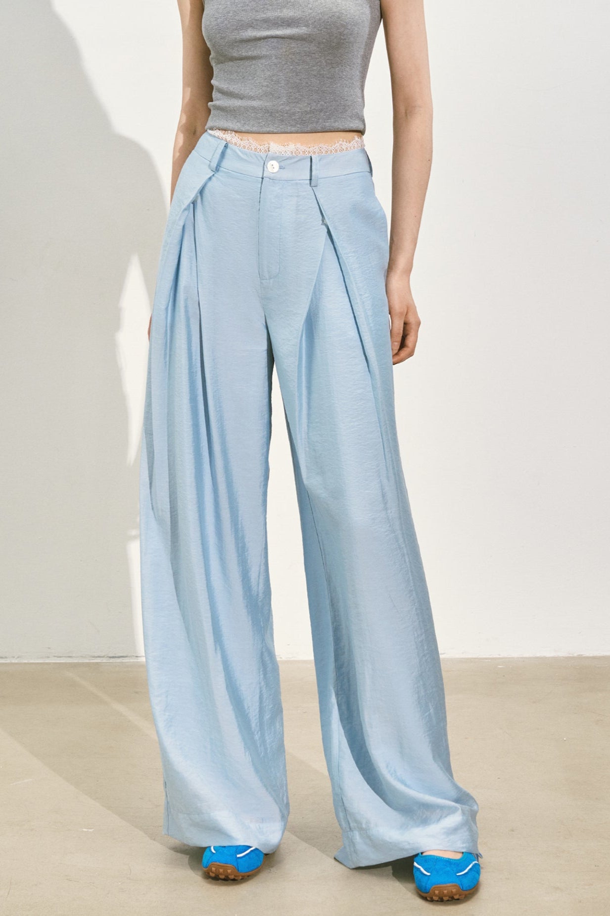 Pleated Organza Pants