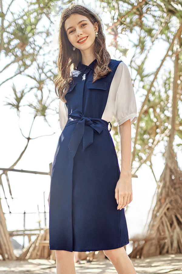 Slimming Lace-Up Dress