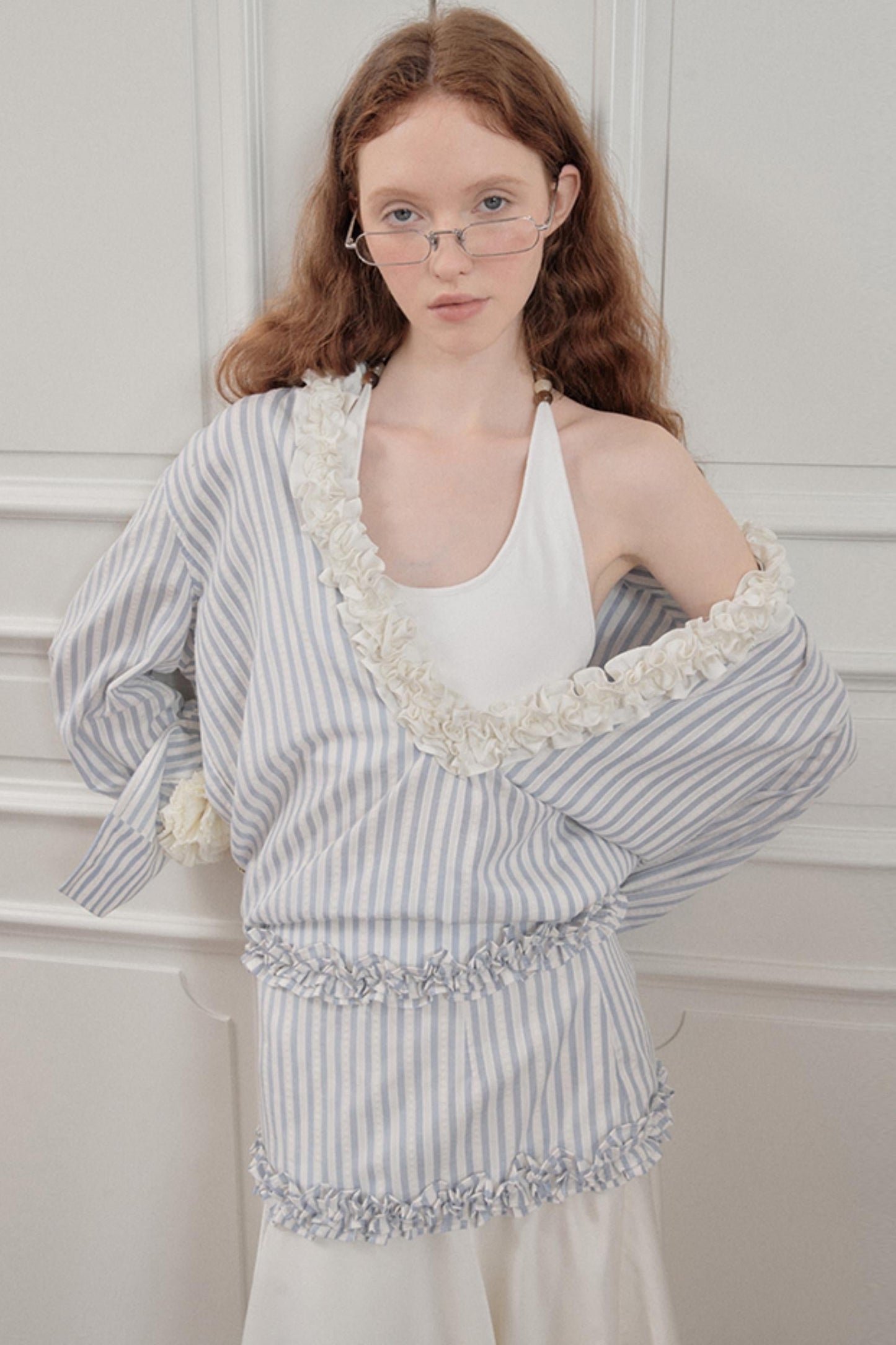 Wandering Blue Striped Blouse