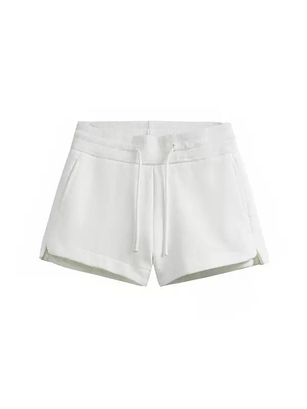 White High-Waist Hot Pants