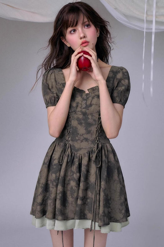 Girly Fairy Green Tie-Dye Dress