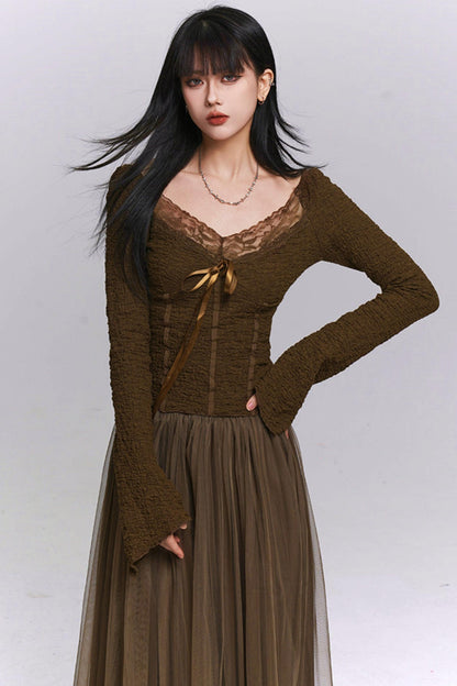 Brown Ghost Girl Top