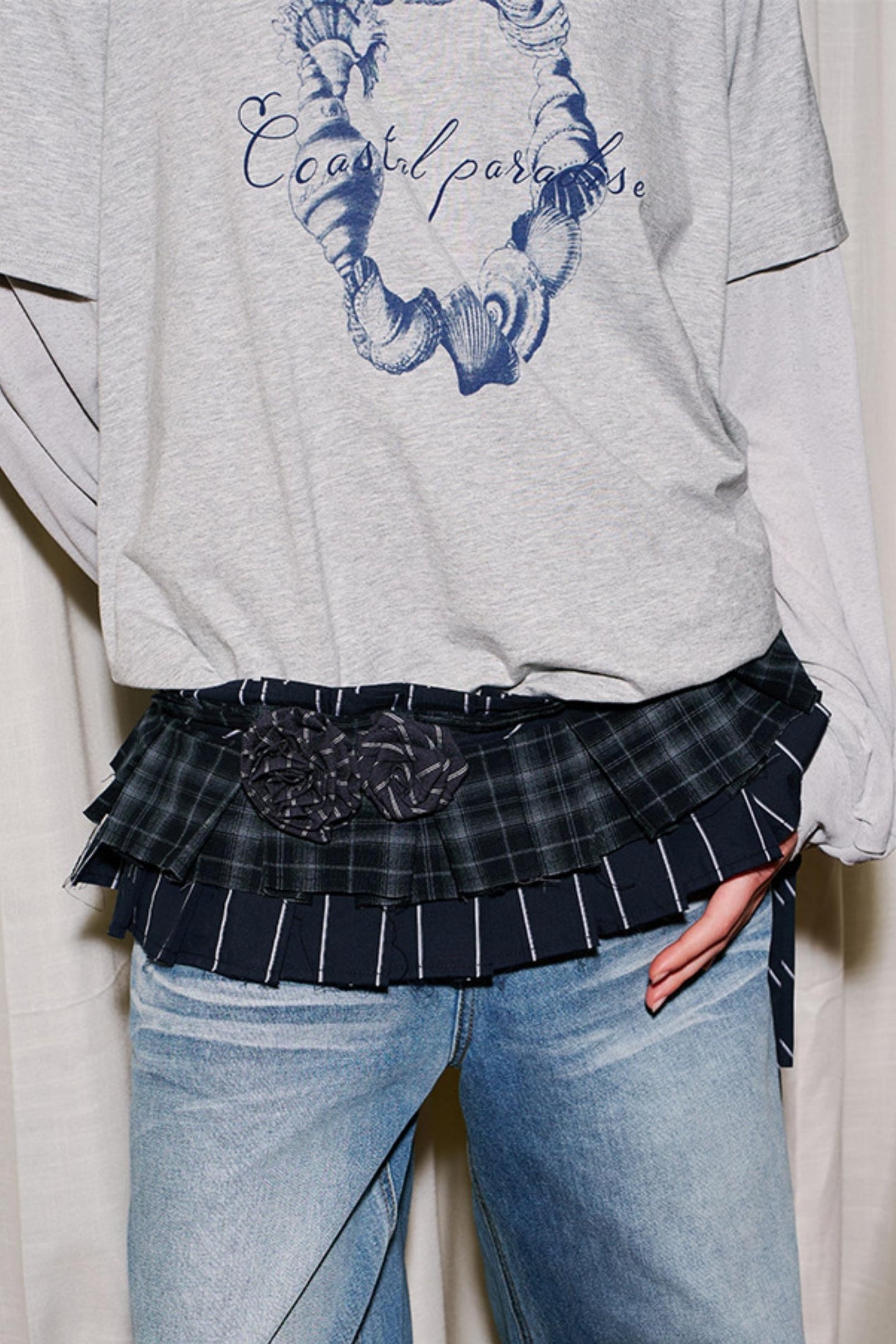 Layered Floral Pants Curtain