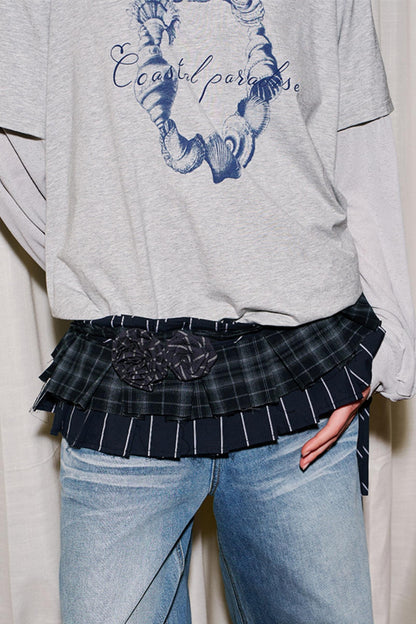 Layered Floral Pants Curtain