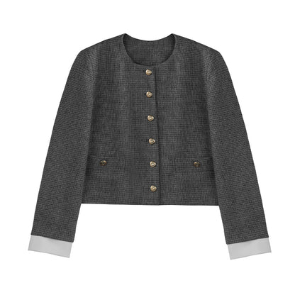 Small Fragrance Wool HoundStooth Jacket