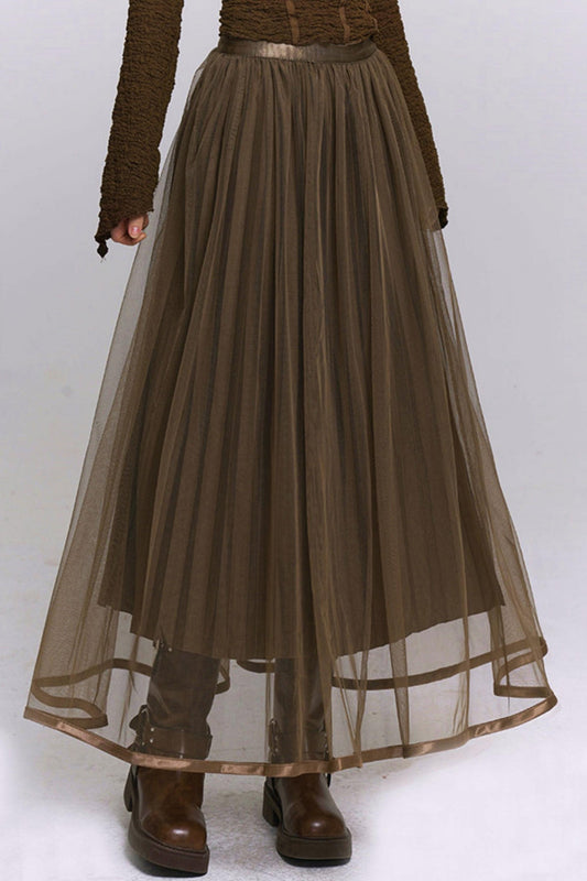 Brown Gauze Beach Skirt