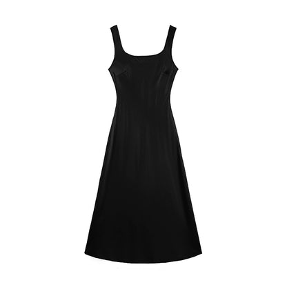 Satin Luxe Draped Midi Tank Dress