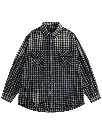 Plaid Gradient Retro Check Shirt