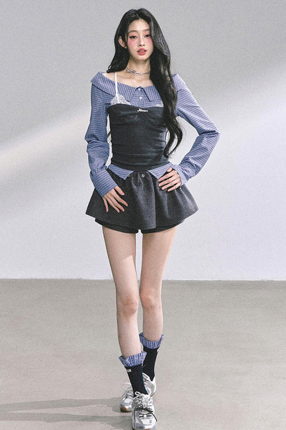 Oran Plaid Lace T-Shirt