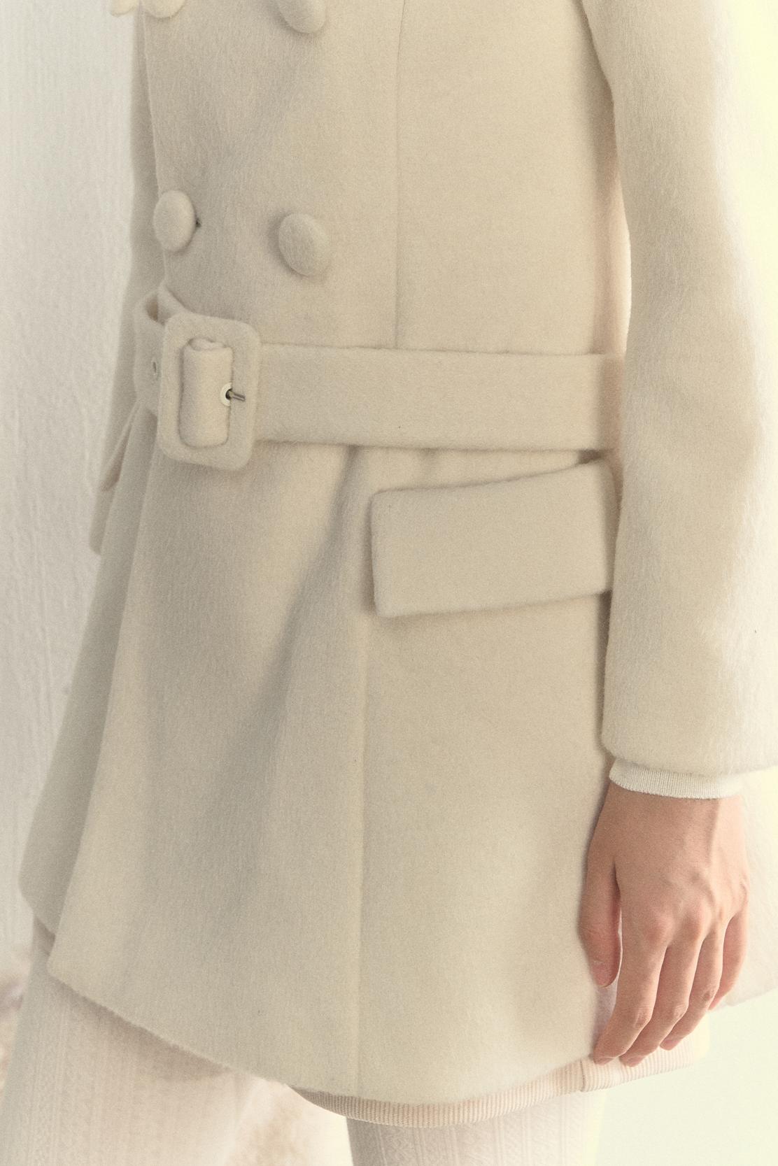 Gentle Lady Double-Breasted Mid-Length Coat Set-Up
