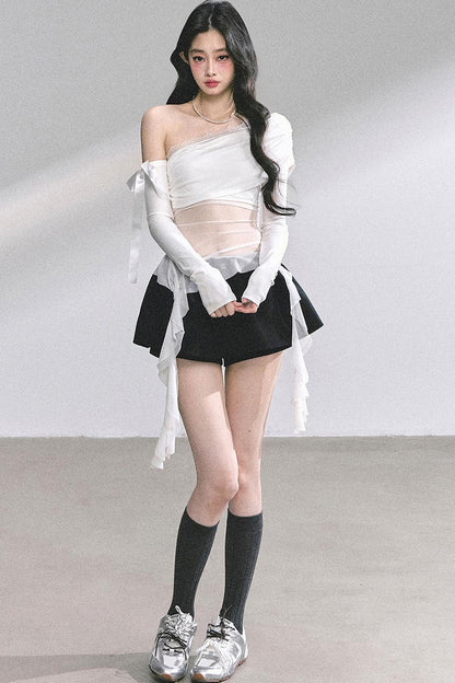 Pear Blossom Lace Shoulder Top