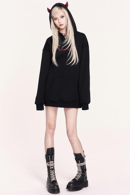 Dark Sweet Devil Hooded Dress Set-Up