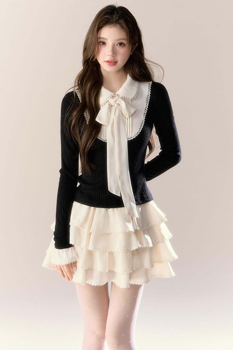 Autumn Knitted Top Skirt Set-Up