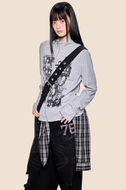 Vintage Printed Cardigan Top