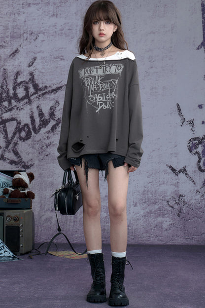 Vintage Punk Layered Sweatshirt