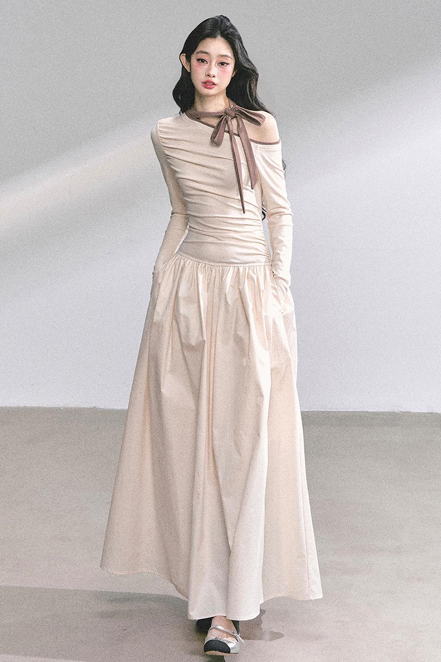 Autumn Waist Slimming Long Dress
