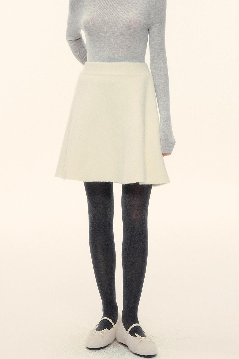 Wool Fur Collar Knit Jacket Set-Up