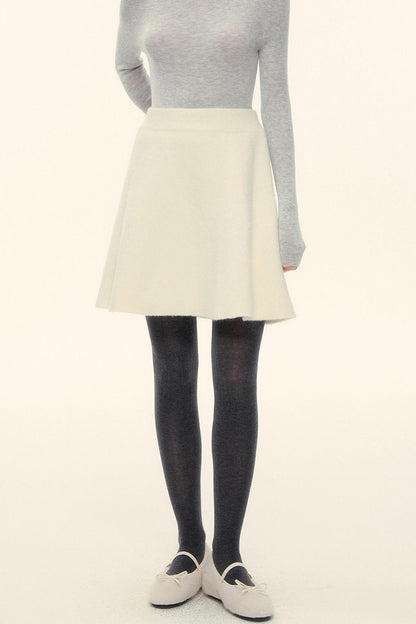 Wool Fur Collar Knit Jacket Set-Up