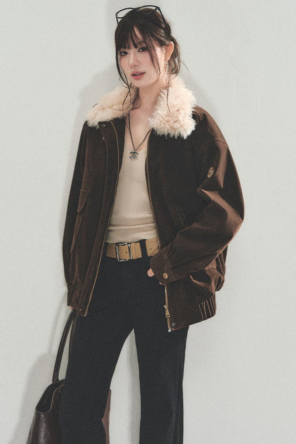 Suede Vintage Biker Jacket