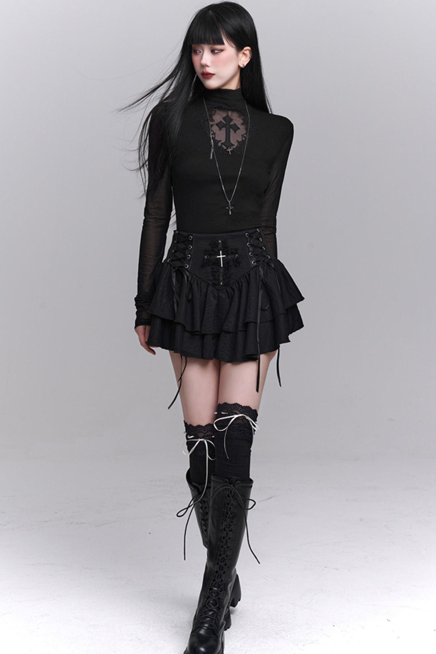 Gothic Black Slim Top