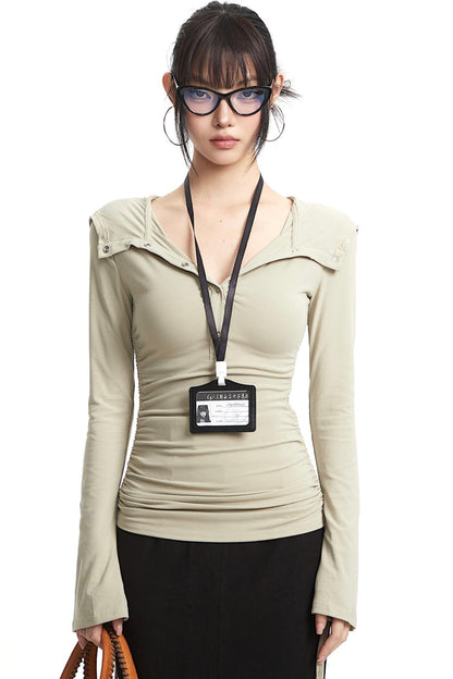 Retro Light Green Hooded Top