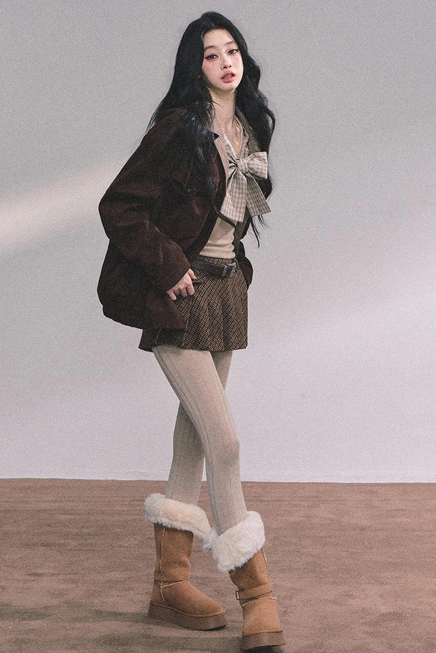 American Plaid Knitted T-Shirt