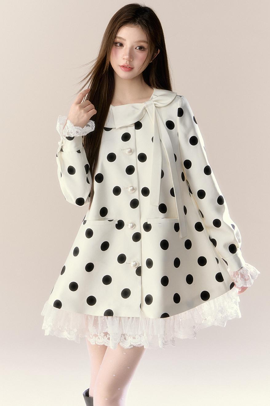 Blue Holiday Trench Coat Dress