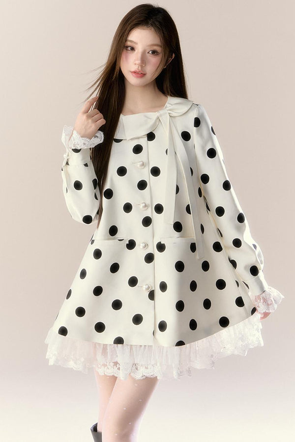 Blue Holiday Trench Coat Dress