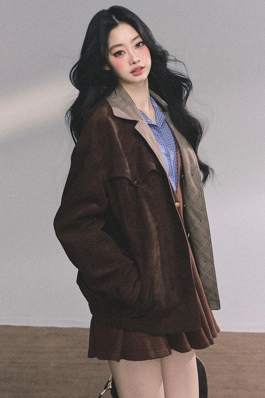 French Plaid Knitted Dress