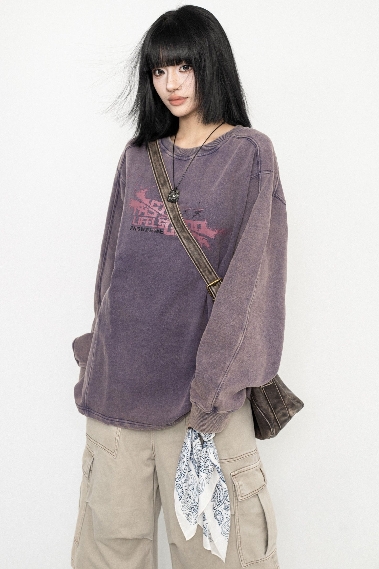 Vintage Wash Oversized Long Sleeve Tee
