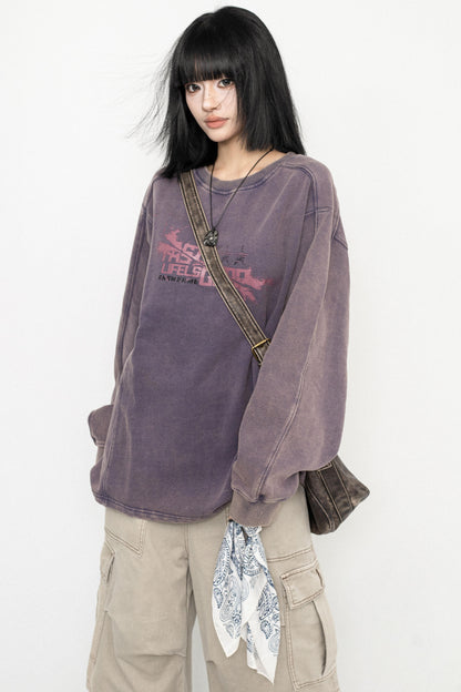 Vintage Wash Oversized Long Sleeve Tee