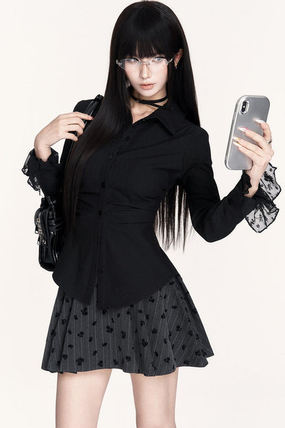 Rose Island High Waist Pleated Skirt