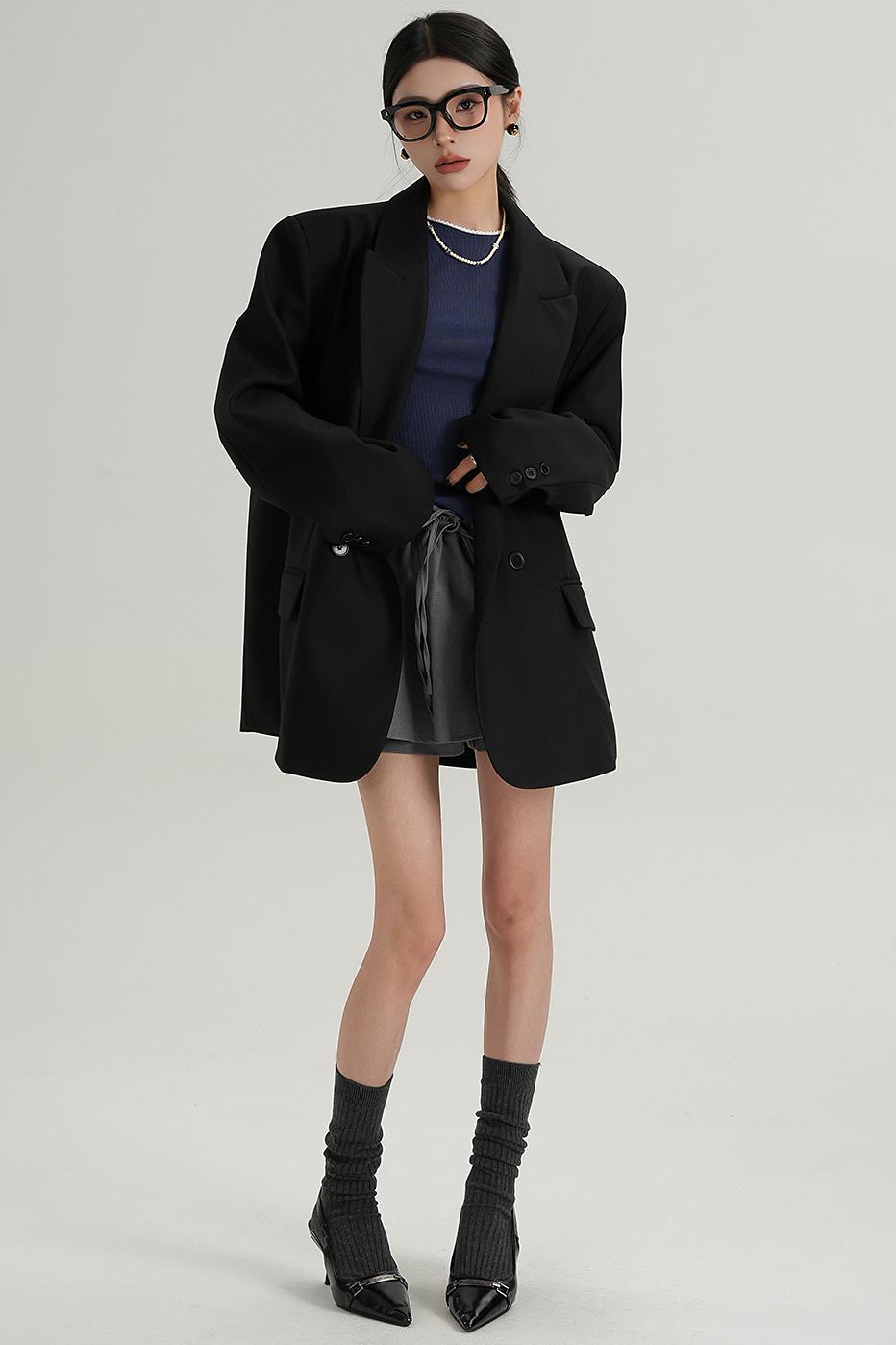 Chic Black And Cream Elegant Jacket