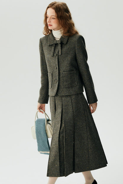 Polka Dot Tweed Jacket & Skirt Set-Up