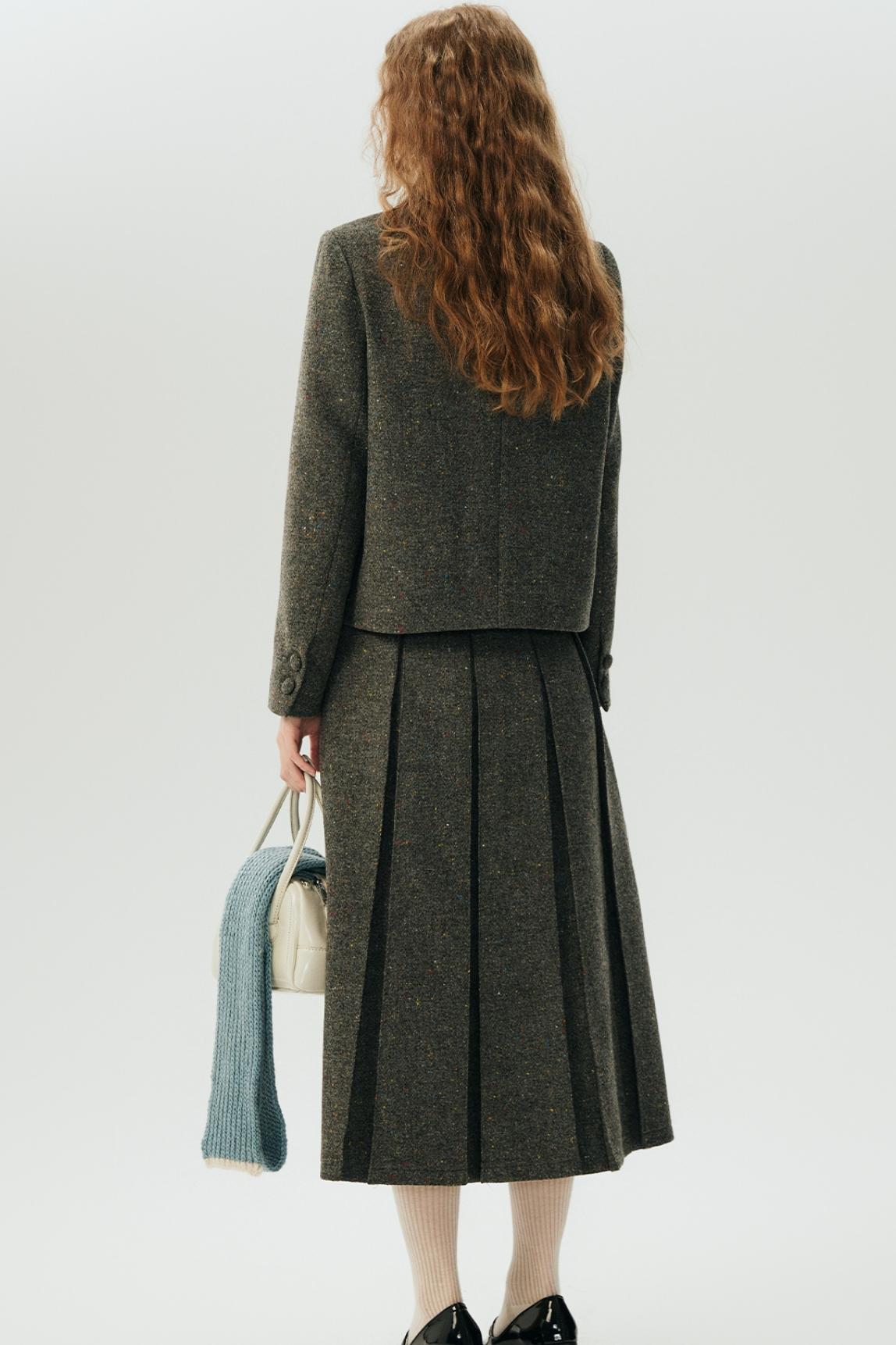 Polka Dot Tweed Jacket & Skirt Set-Up