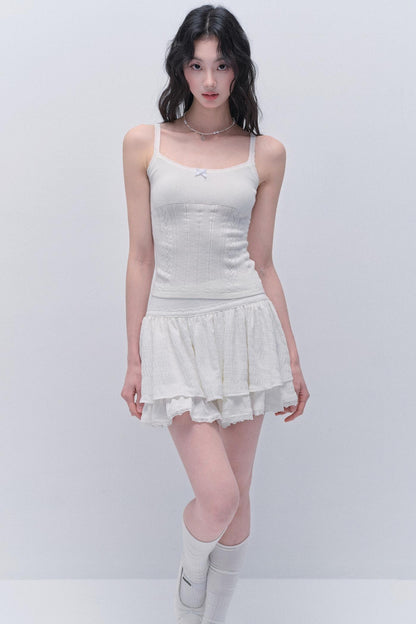 레이스 니트 카디건 세트 