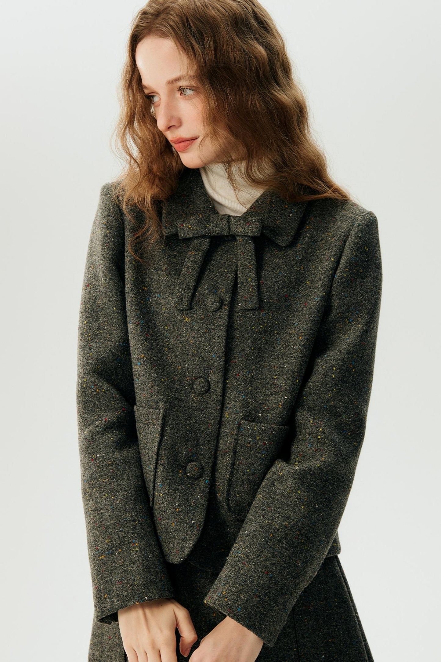 Polka Dot Tweed Jacket & Skirt Set-Up