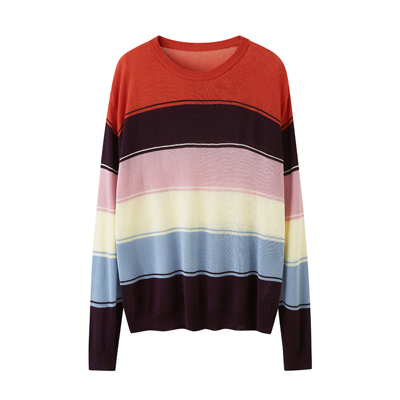 Striped Color Block Knit Top